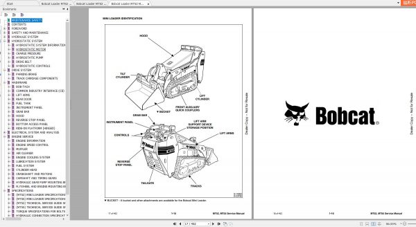 Bobcat Mini Track Loader MT52 MT55 Service Manuals 3