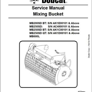 Bobcat Mixing Bucket MB250SD Service Manual6987187 1