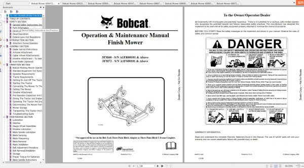 Bobcat Mower Operation Maintenance Manuals 2