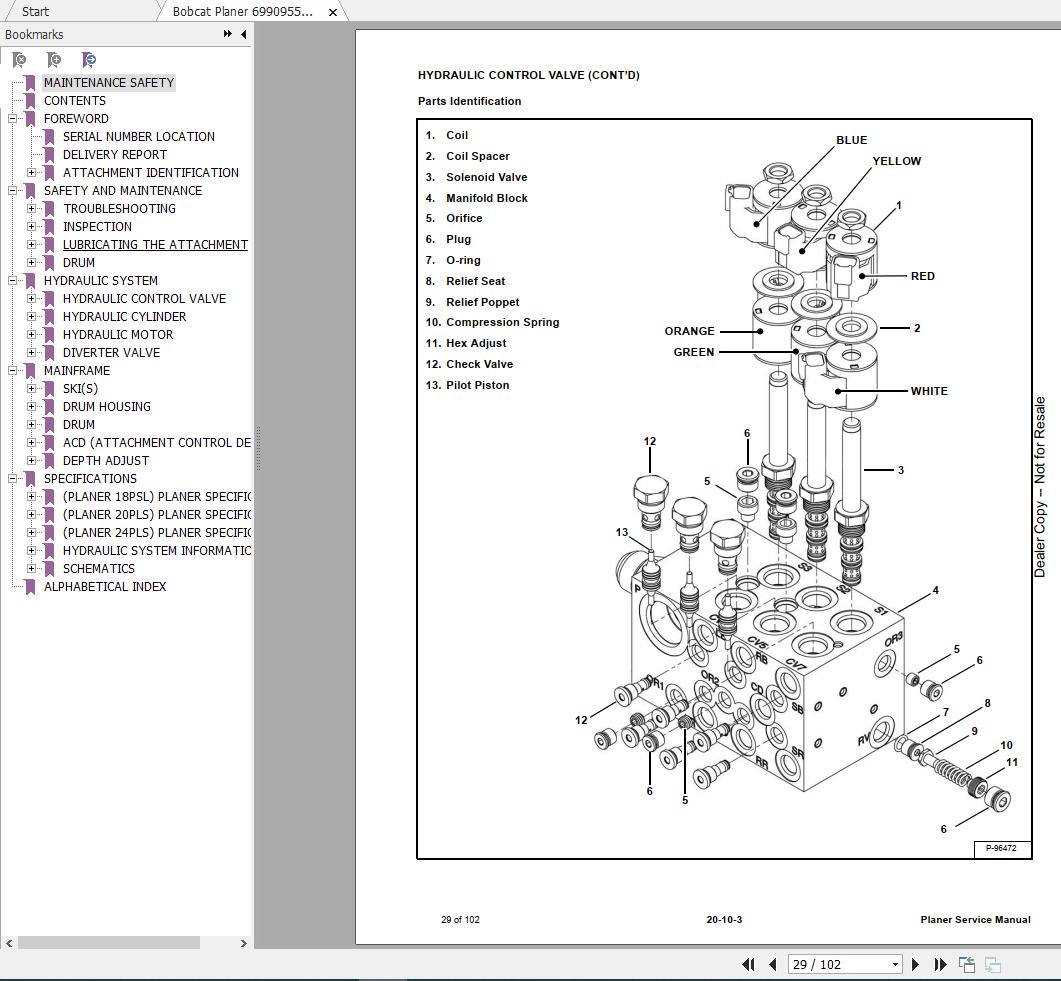 Bobcat Planer 182024PSL Service Manual6990955 3