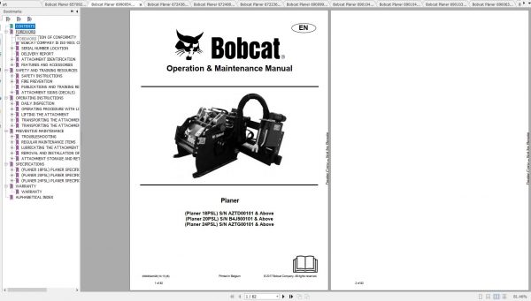 Bobcat Planer Operation Maintenance Manuals 3