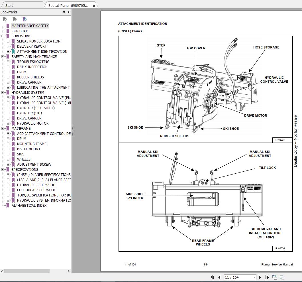 Bobcat Planer Service Manual6989705 3