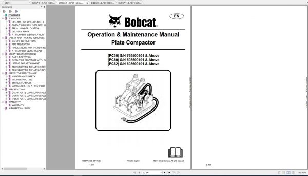 Bobcat Plate Compactor Operation Maintenance Manuals 2