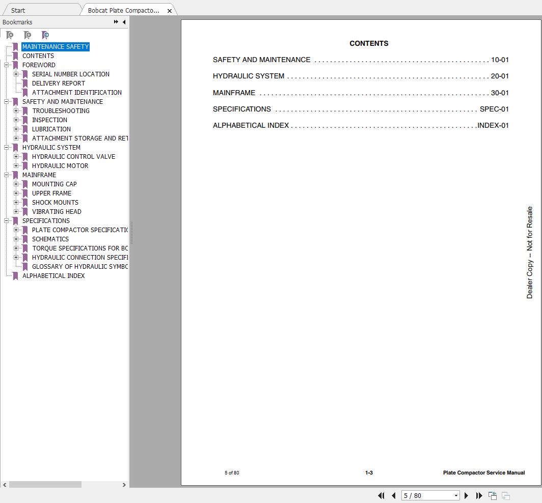 Bobcat Plate Compactor PCF34 PCF64 Service Manual6990312 2