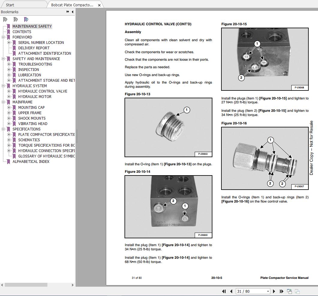 Bobcat Plate Compactor PCF34 PCF64 Service Manual6990312 3