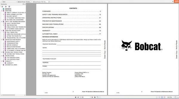 Bobcat Power Tilt Operation Maintenance Manuals 3