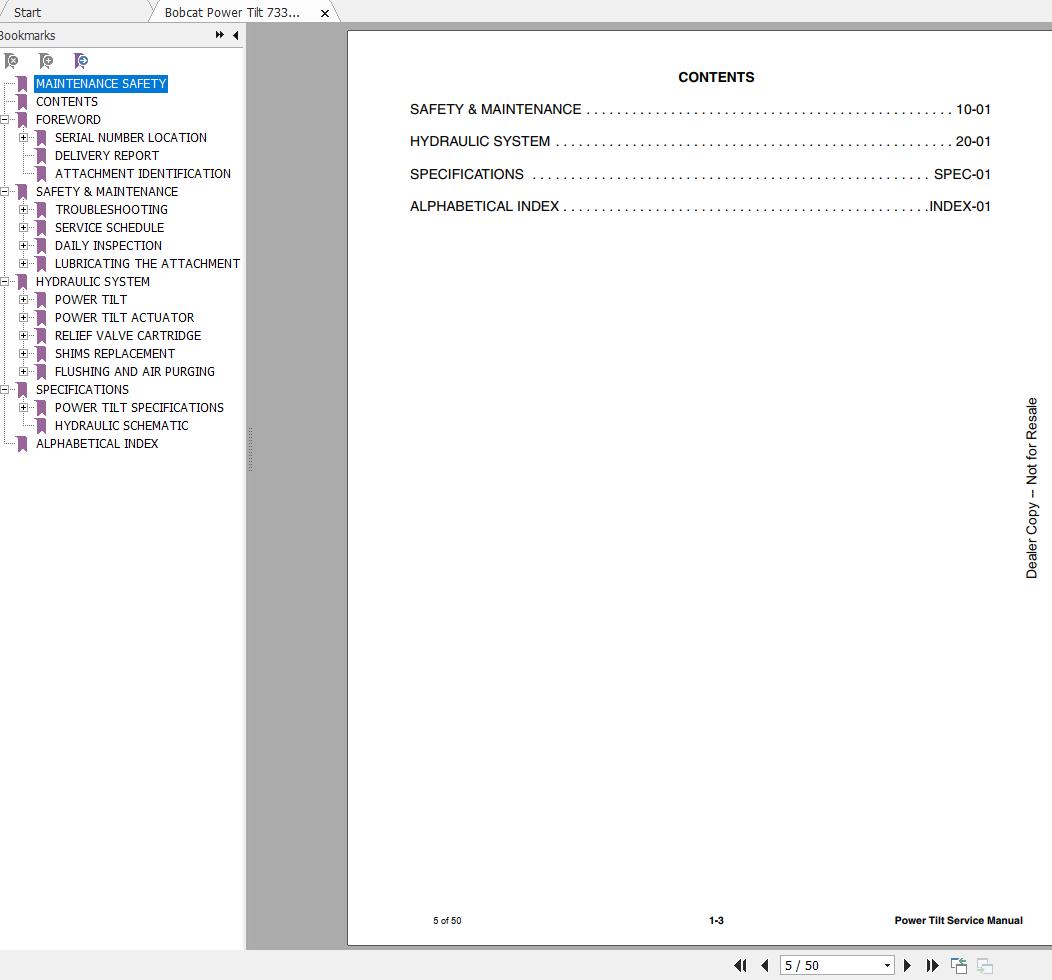 Bobcat Power Tilt PTX3 PTX4 Service Manual7331237 2