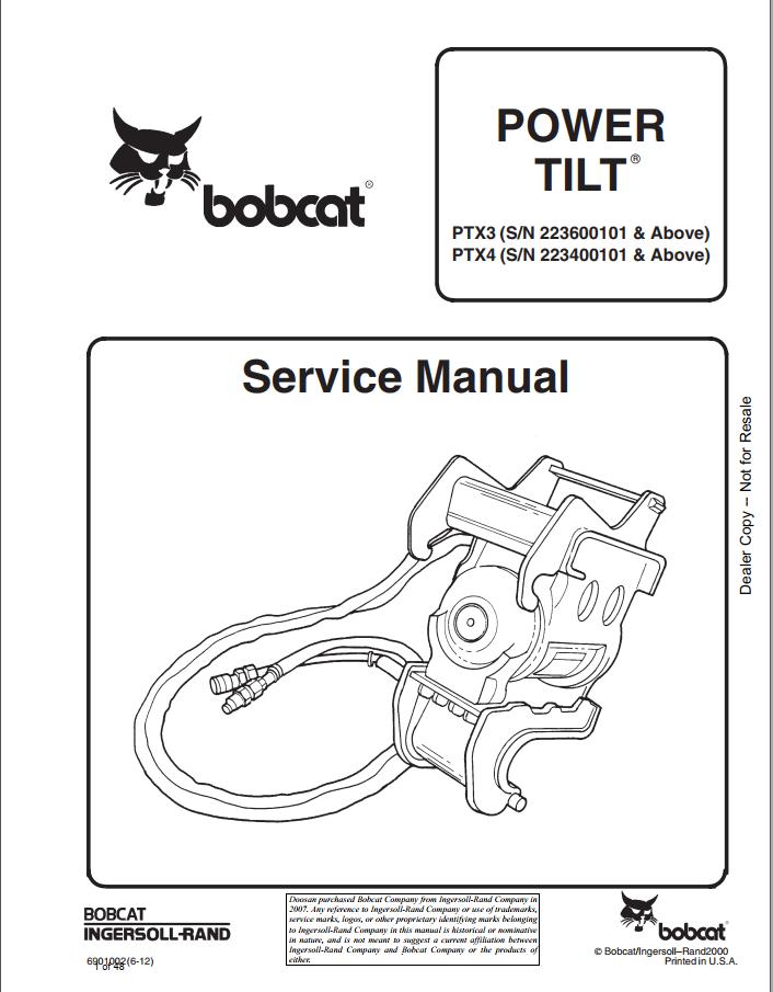 Bobcat Power Tilt PTX Service Manual6901002 1