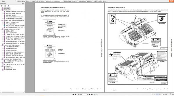 Bobcat Rake Operation Maintenance Manuals 4