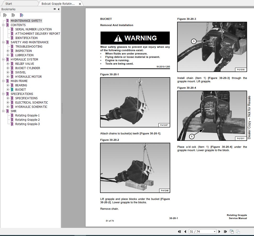 Bobcat Rotating Grapple 30 40 Service Manual6902024 3 1