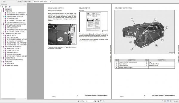 Bobcat Sand Cleaner Sand Spreader Operation Maintenance Manuals 4