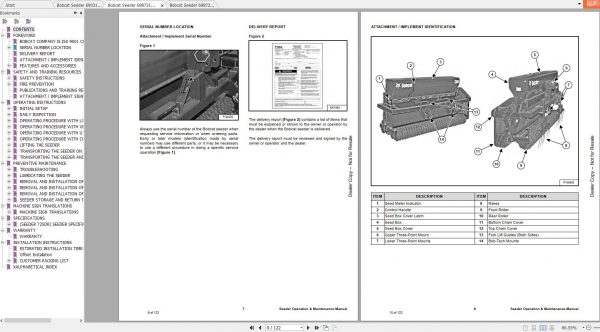 Bobcat Seeder Operation Maintenance Manuals 4