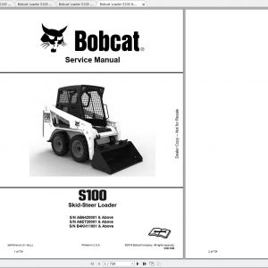 Bobcat Skid Steer Loader S100 Service Manuals 1
