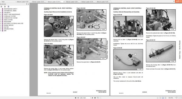Bobcat Skid Steer Loader S130 Service Manuals 3
