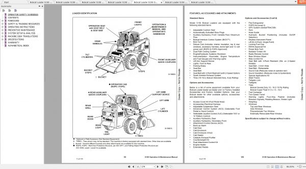 Bobcat Skid Steer Loader S150 Operaton Maintenance Manuals 4