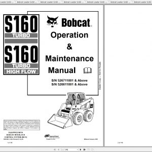 Bobcat Skid Steer Loader S160 Operaton Maintenance Manuals 1