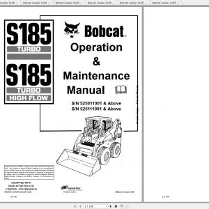 Bobcat Skid Steer Loader S185 Operaton Maintenance Manuals 1