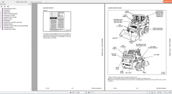 Bobcat Skid Steer Loader S185 Service Manuals 3