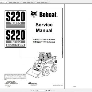 Bobcat Skid Steer Loader S220 Service Manuals 1