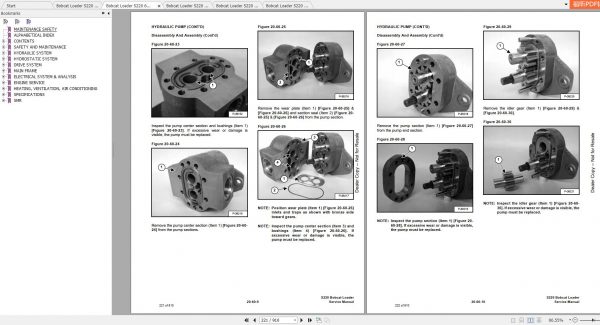 Bobcat Skid Steer Loader S220 Service Manuals 4