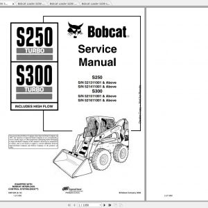 Bobcat Skid Steer Loader S250 S300 Service Manuals 1