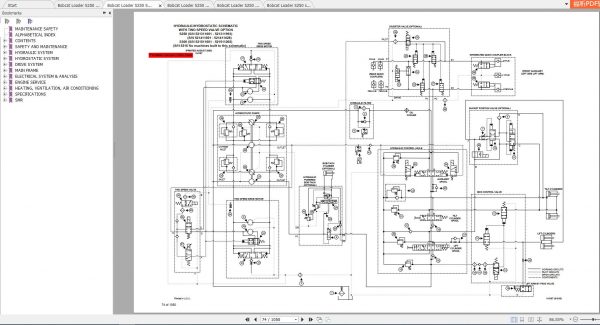 Bobcat Skid Steer Loader S250 S300 Service Manuals 4
