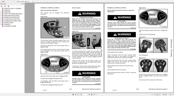 Bobcat Skid Steer Loader S330 Operaton Maintenance Manuals 4