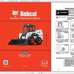 Bobcat Skid Steer Loader S450 Operaton Maintenance Manuals 1