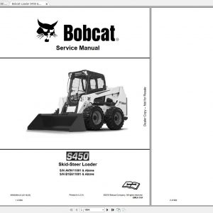 Bobcat Skid Steer Loader S450 Service Manuals 1