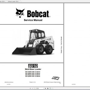 Bobcat Skid Steer Loader S510 Service Manuals 1