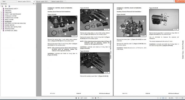 Bobcat Skid Steer Loader S510 Service Manuals 4
