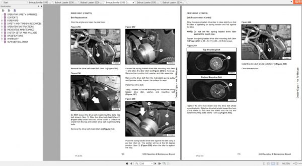 Bobcat Skid Steer Loader S530 Operaton Maintenance Manuals 4