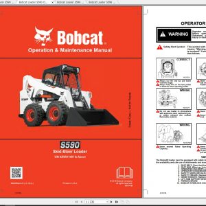 Bobcat Skid Steer Loader S590 Operaton Maintenance Manuals 1