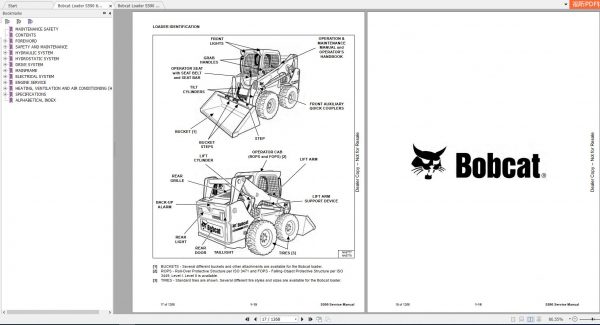 Bobcat Skid Steer Loader S590 Service Manuals 3