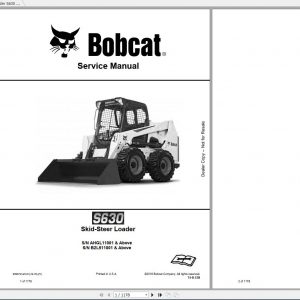Bobcat Skid Steer Loader S630 Service Manuals 1