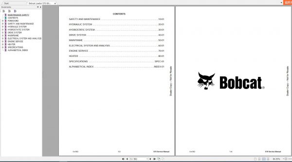 Bobcat Skid Steer Loader S70 Service Manual6986662 2