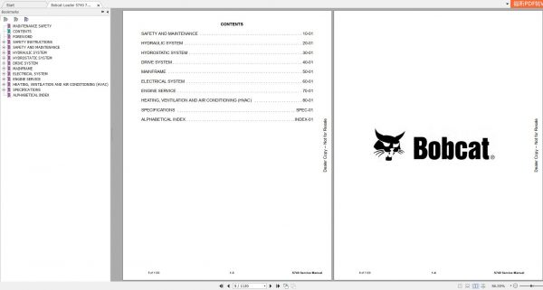 Bobcat Skid Steer Loader S740 Service Manual7252363 2