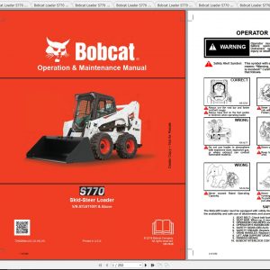 Bobcat Skid Steer Loader S770 Operaton Maintenance Manuals 1