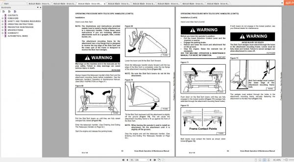 Bobcat Snow Blade Operation Maintenance Manuals 4