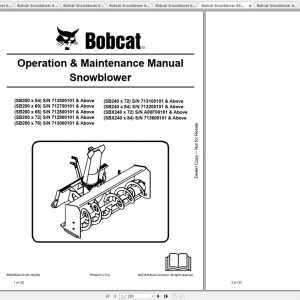Bobcat Snowblower Operation Maintenance Manuals 1 1