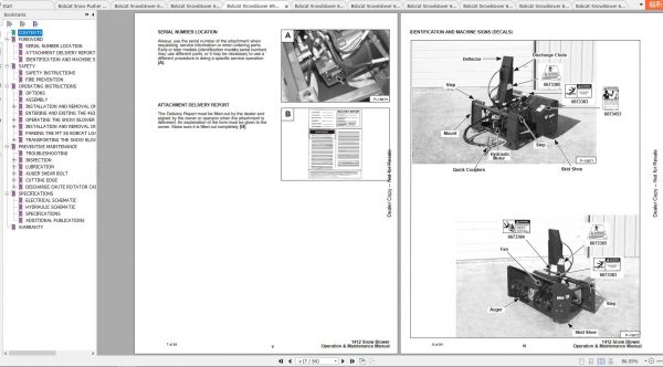 Bobcat Snowblower Operation Maintenance Manuals 4