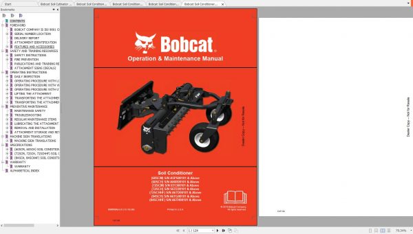 Bobcat Soil Conditioner Operation Maintenance Manuals 1