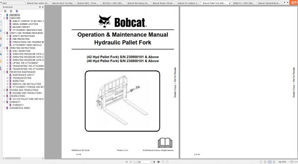Bobcat Spare Parts Operation Maintenance Manuals 3