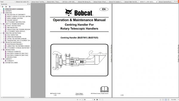 Bobcat Spare Parts Operation Maintenance Manuals 4