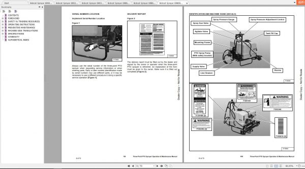 Bobcat Sprayer Operation Maintenance Manuals 4