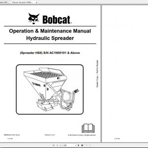 Bobcat Spreader Operation Maintenance Manuals 1