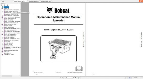 Bobcat Spreader Operation Maintenance Manuals 2