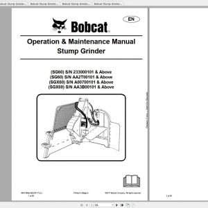 Bobcat Stump Grinder Operation Maintenance Manuals 1
