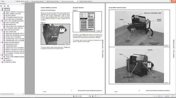 Bobcat Stump Grinder Operation Maintenance Manuals 4