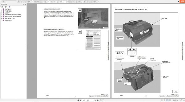 Bobcat Sweeper Operation Maintenance Manuals 4